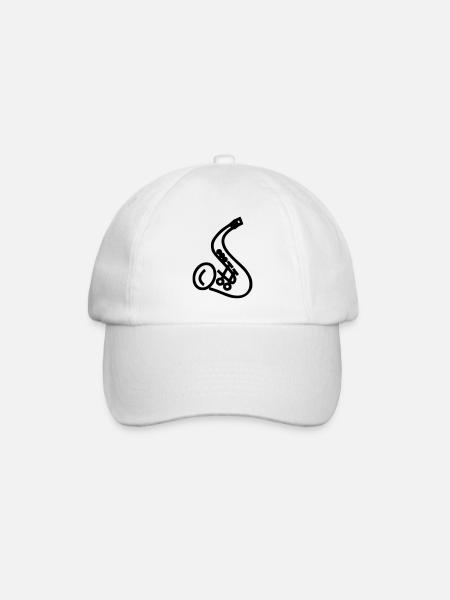 saxophon - Baseballkappe - Weiß/Weiß