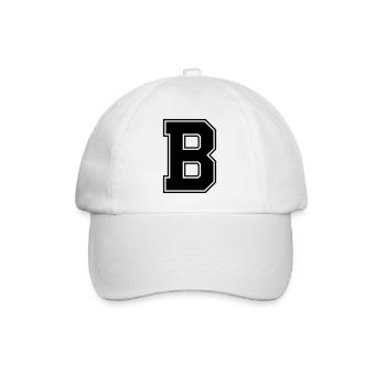b - Baseballkappe - Weiß/Weiß - Vorne