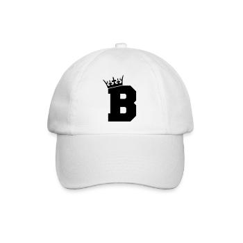 buchstabe_b_king_01 - Baseballkappe - Weiß/Weiß - Vorne