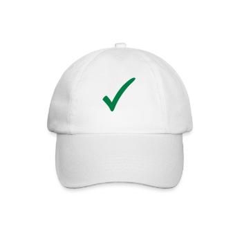 haken_ok_1__f1 - Baseballkappe - Weiß/Weiß - Vorne