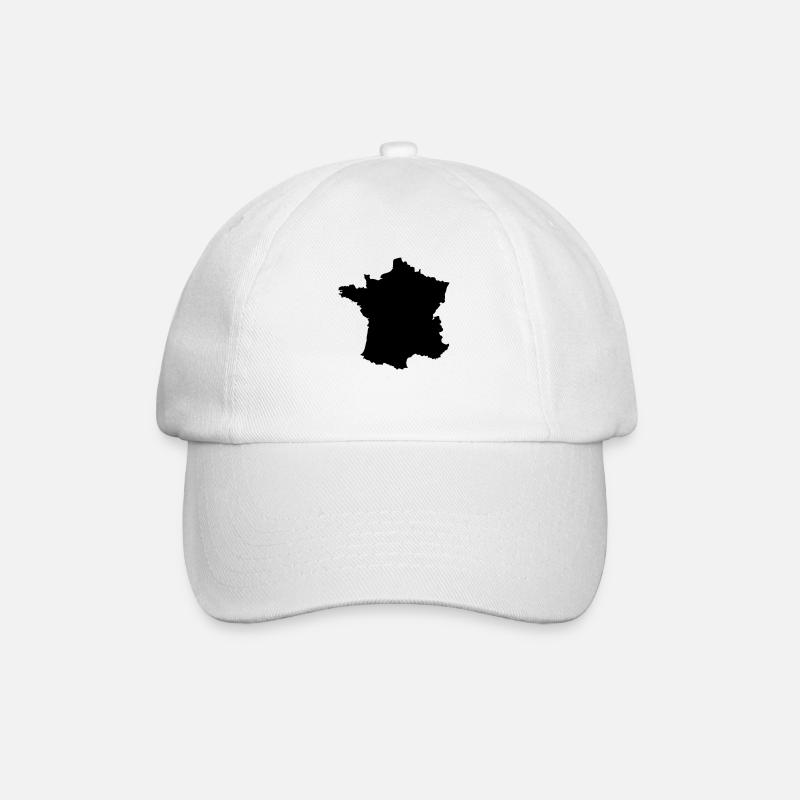Frankreich Karte - Baseballkappe - Weiß/Weiß