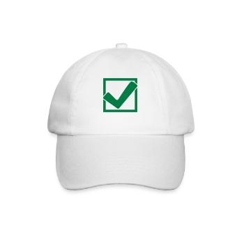 Rectangular hook logo - Baseball Cap - white/white - Front