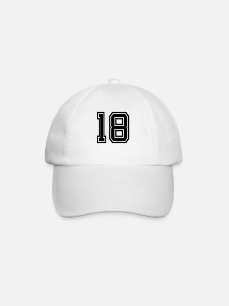 18 - Baseballkappe - Weiß/Weiß