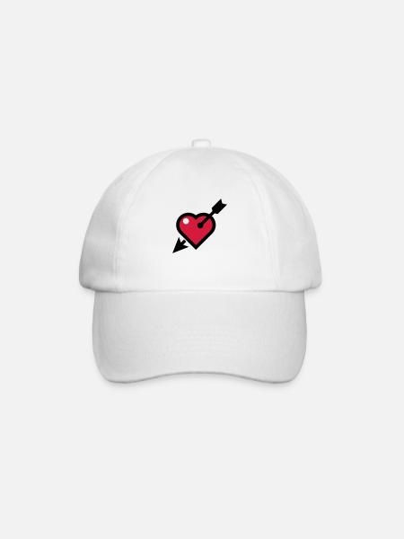Herz - Baseballkappe - Weiß/Weiß