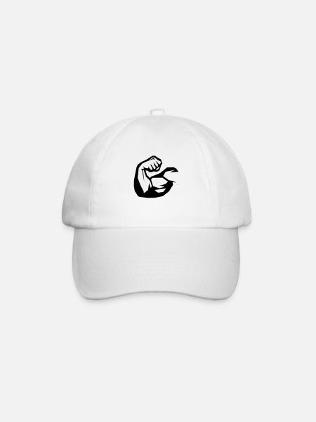 muskeln bizeps - Baseballkappe - Weiß/Weiß