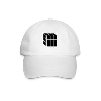 3x3 Block Cube - Baseball Cap - white/white - Front