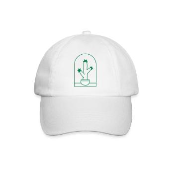 Cute cactus in a standing pot - Baseball Cap - white/white - Front