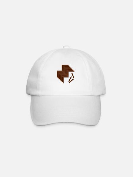 Parkett Fischgrät - Baseballkappe - Weiß/Weiß
