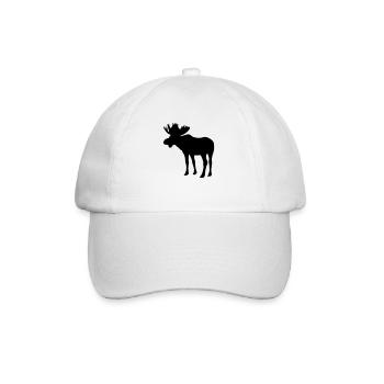 Elch - Moose - Elk - Baseballkappe - Weiß/Weiß - Vorne