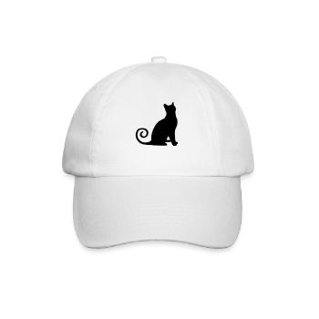 katze silhouette - Baseballkappe - Weiß/Weiß - Vorne