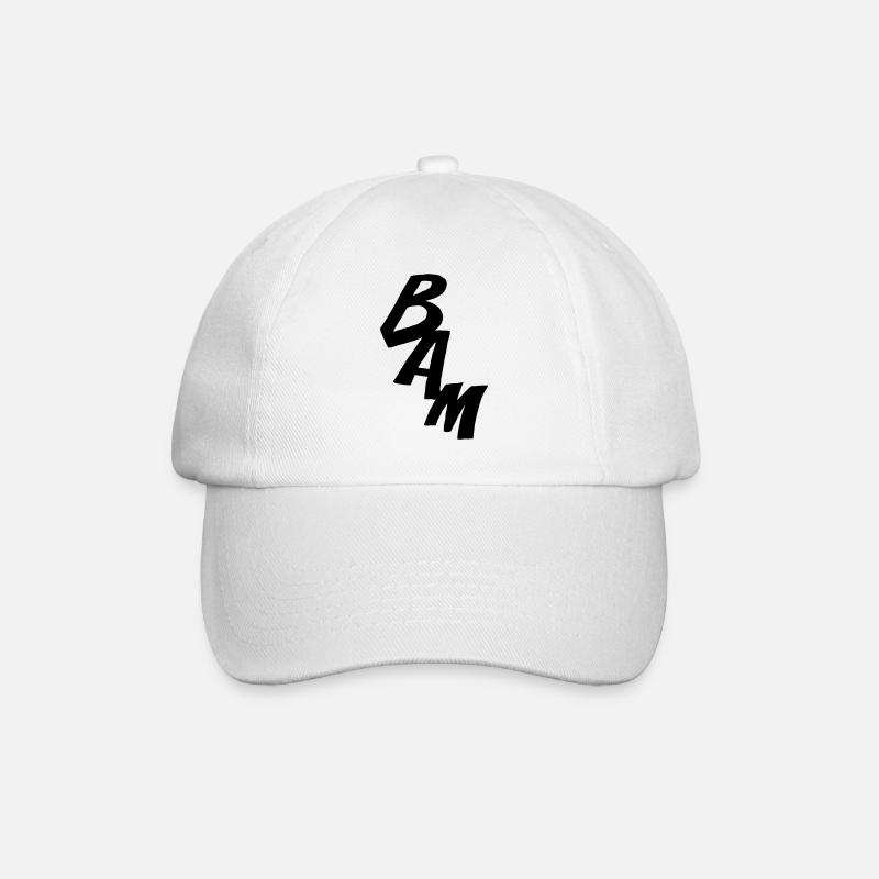 BAM - Comic-Style - Baseballkappe - Weiß/Weiß