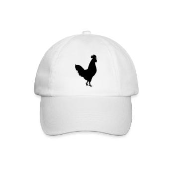 rooster silhouette design - Baseball Cap - white/white - Front