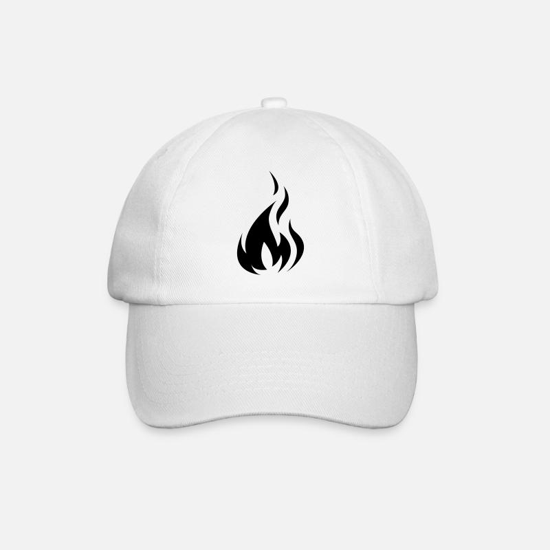 Flame Black - Baseballkappe - Weiß/Weiß