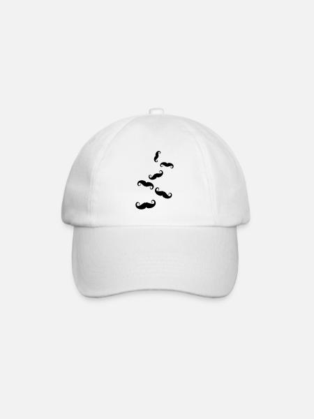 Moustache symbol - Baseball Cap - white/white