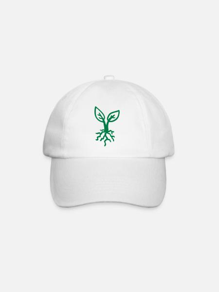 Plant root / plant - root - seedling - sprout - Baseball Cap - white/white