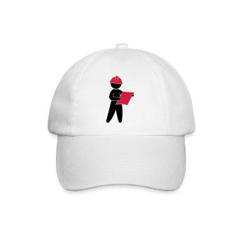 Un ingénieur sur un chantier de construction - Casquette classique - blanc/blanc - Devant