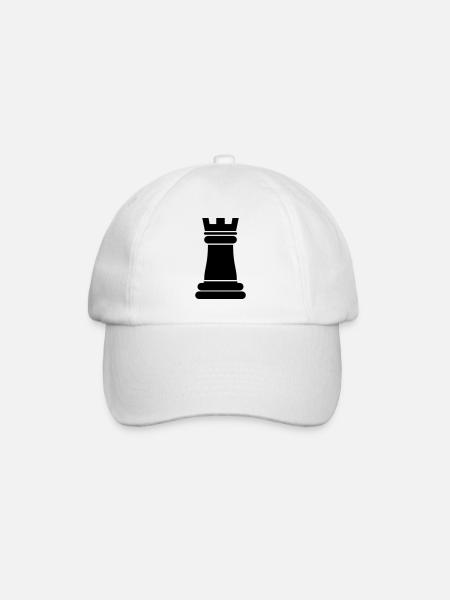 Tour de pièces d’échecs - Casquette classique - blanc/blanc