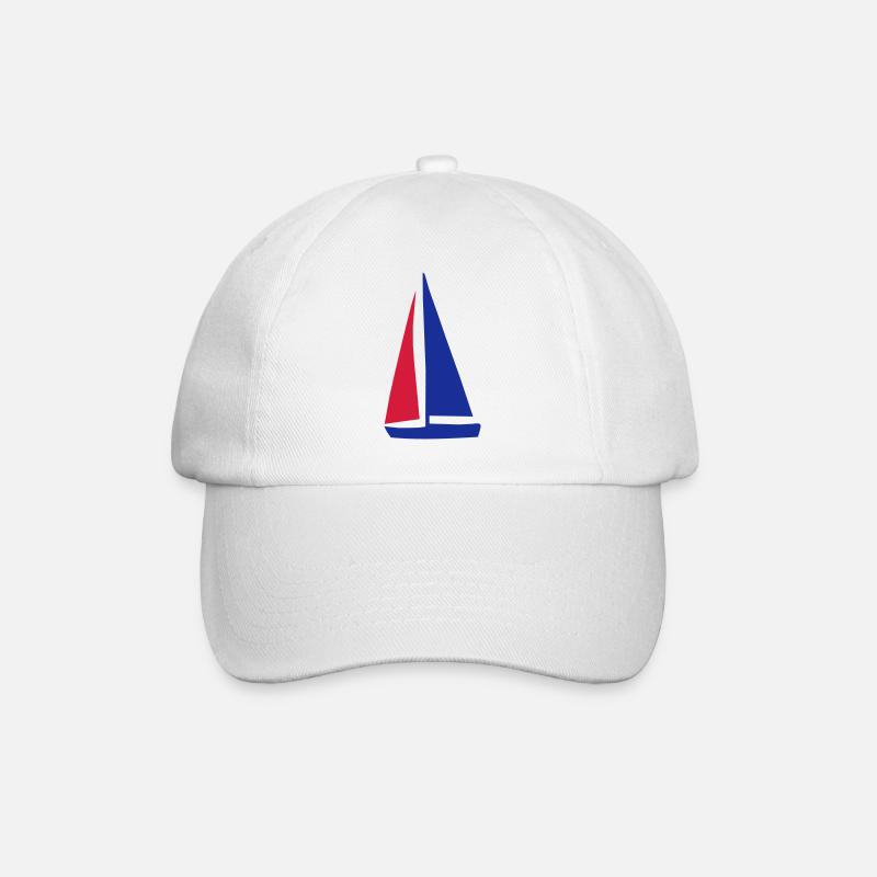 Segelboot - Baseballkappe - Weiß/Weiß