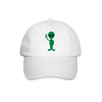 Alien Peace - Baseball Cap - white/white - Front