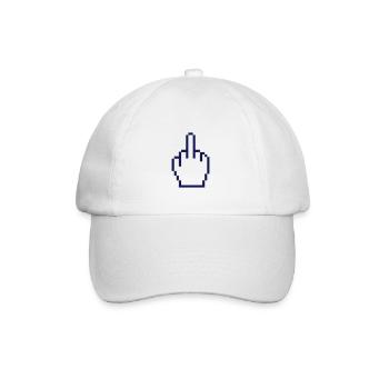 middle finger - Baseball Cap - white/white - Front