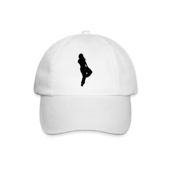 Sänger und Tänzer Silhouette Vektor-Design - Baseballkappe - Weiß/Weiß - Vorne