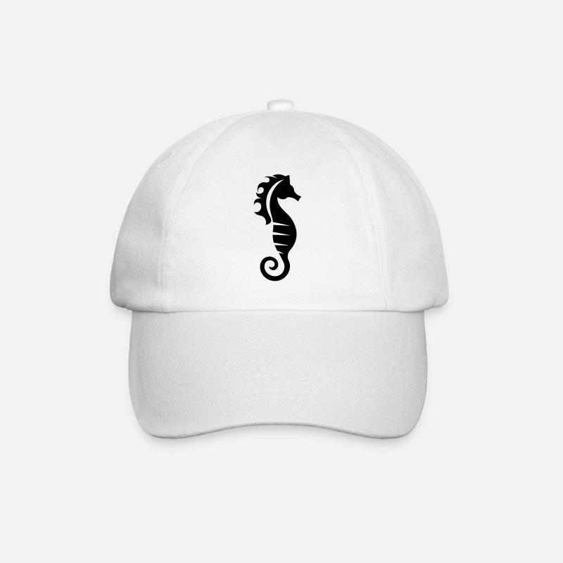 Seepferdchen - Baseballkappe - Weiß/Weiß