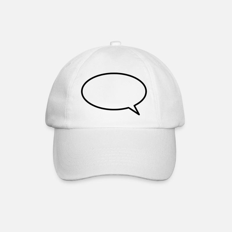 Speech Bubble (Round) - Baseball Cap - white/white