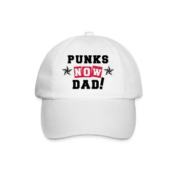 Punks Now Dad! - Baseballkappe - Weiß/Weiß - Vorne