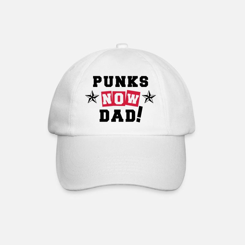 Punks Now Dad! - Baseballkappe - Weiß/Weiß