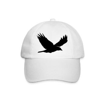 Rabe Silhouette - Baseballkappe - Weiß/Weiß - Vorne
