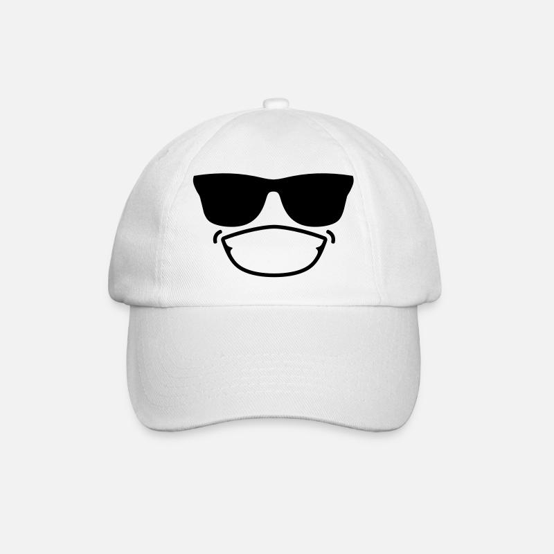 smiley12b - Baseballkappe - Weiß/Weiß