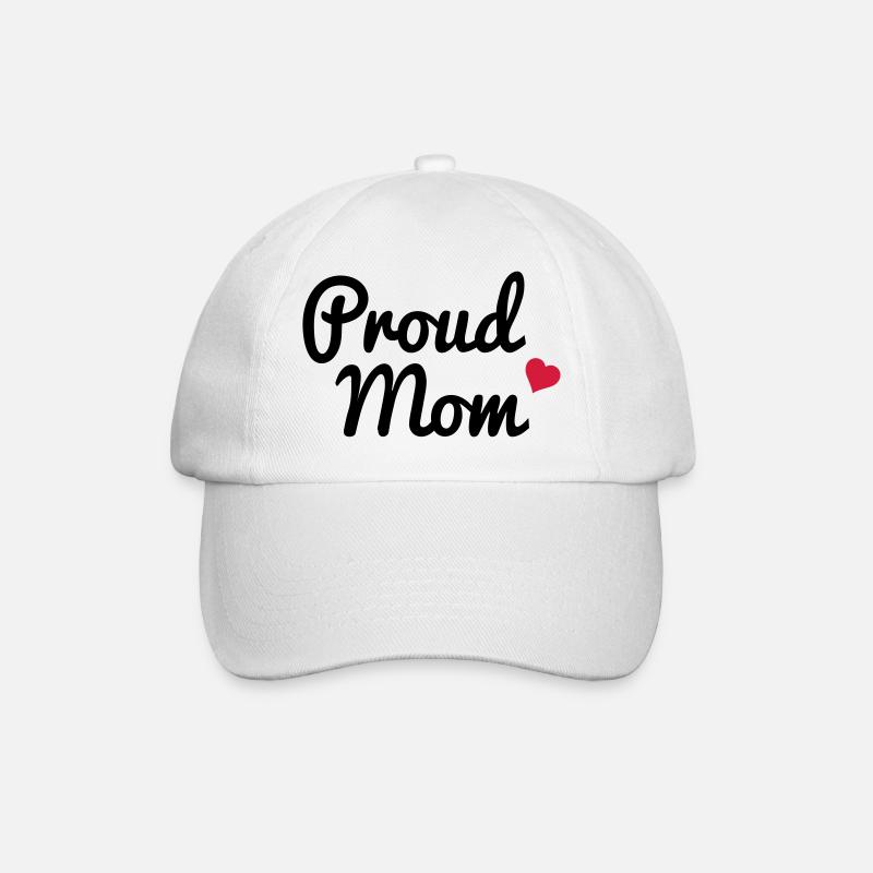 Proud Mom - Baseballkappe - Weiß/Weiß