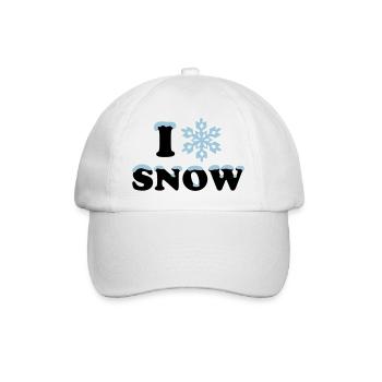 I LOVE neige, hiver, flocon, apres ski, surf sport - Casquette classique - blanc/blanc - Devant