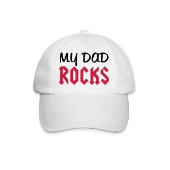 Dad Rocks - Baseball Cap - white/white - Front