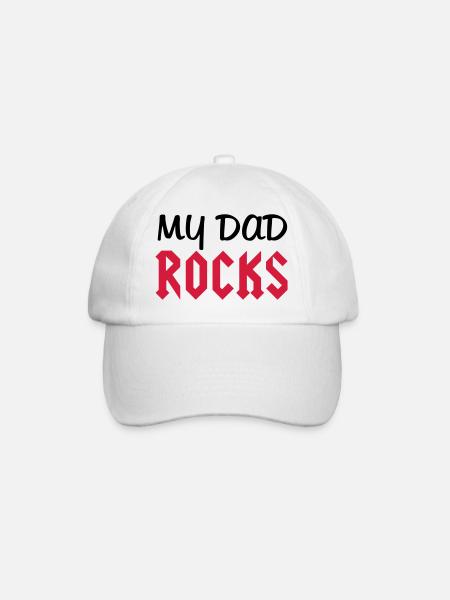 Dad Rocks - Baseball Cap - white/white