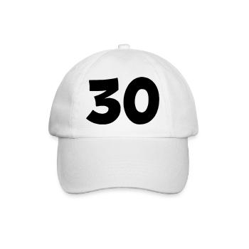 30 - Baseballkappe - Weiß/Weiß - Vorne