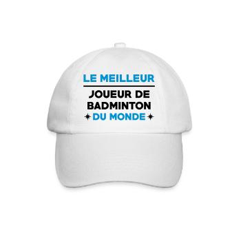 Badminton / Badiste / Tennis / Raquette / Sport - Casquette classique - blanc/blanc - Devant