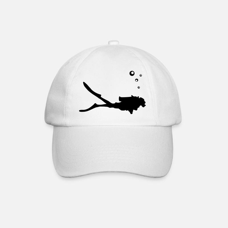 Taucher, tauchen - Baseballkappe - Weiß/Weiß
