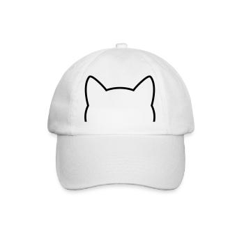 Katze Icon Kontur - Baseballkappe - Weiß/Weiß - Vorne