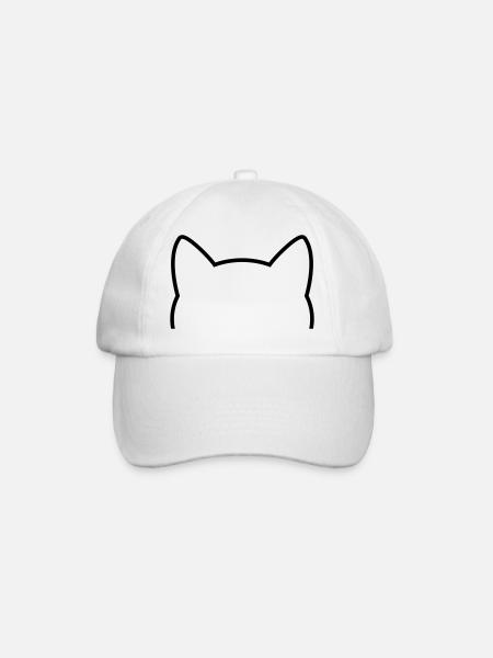 Katze Icon Kontur - Baseballkappe - Weiß/Weiß