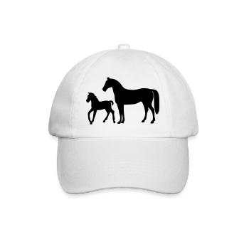 Cheval avec poulain - Casquette classique - blanc/blanc - Devant