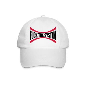 Logo Fuck the system - Baseball Cap - white/white - Front