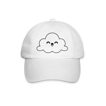 Sweet cloud with face Sweet cloud vector - Baseball Cap - white/white - Front