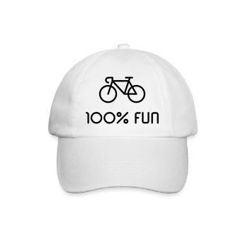 Racing Bike / Road Bike – 100% Fun (Bicycle / B) - Baseball Cap - white/white - Front
