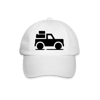 Truck Pickup SUV Symbol Minimal Icon Vektor - Baseballkappe - Weiß/Weiß - Vorne