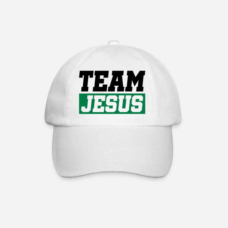 jesus team - Baseballkappe - Weiß/Weiß