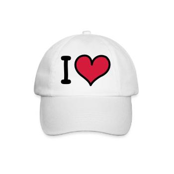 I Heart 3-colors - Baseballkappe - Weiß/Weiß - Vorne