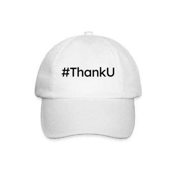 Hashtag Thank U Schrift Typografie Geschenk - Baseballkappe - Weiß/Weiß - Vorne
