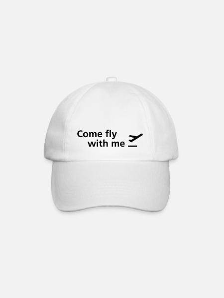 Come fly with me - Baseballkappe - Weiß/Weiß