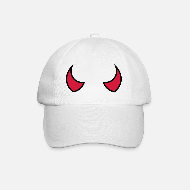 Teufelshörner - devil horns - cornes du diable - Baseballkappe - Weiß/Weiß